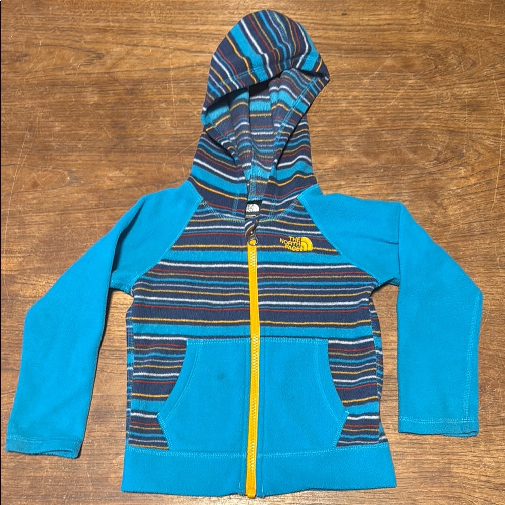 The North Face Glacier Teal and Multicolor Striped Full Zip Hoodie